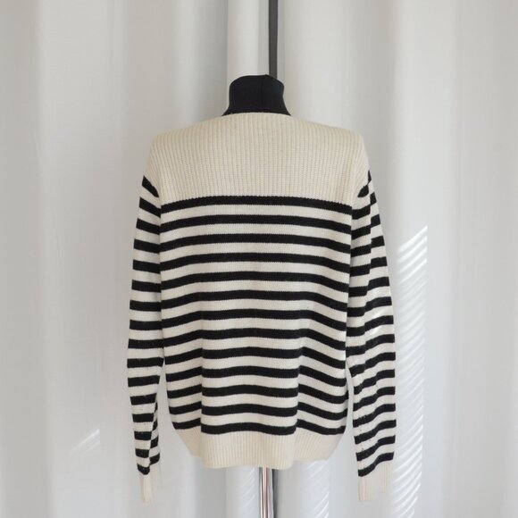 Set Breton Stripe Cashmere Blend Sweater Sz 10 - Picture 4 of 7